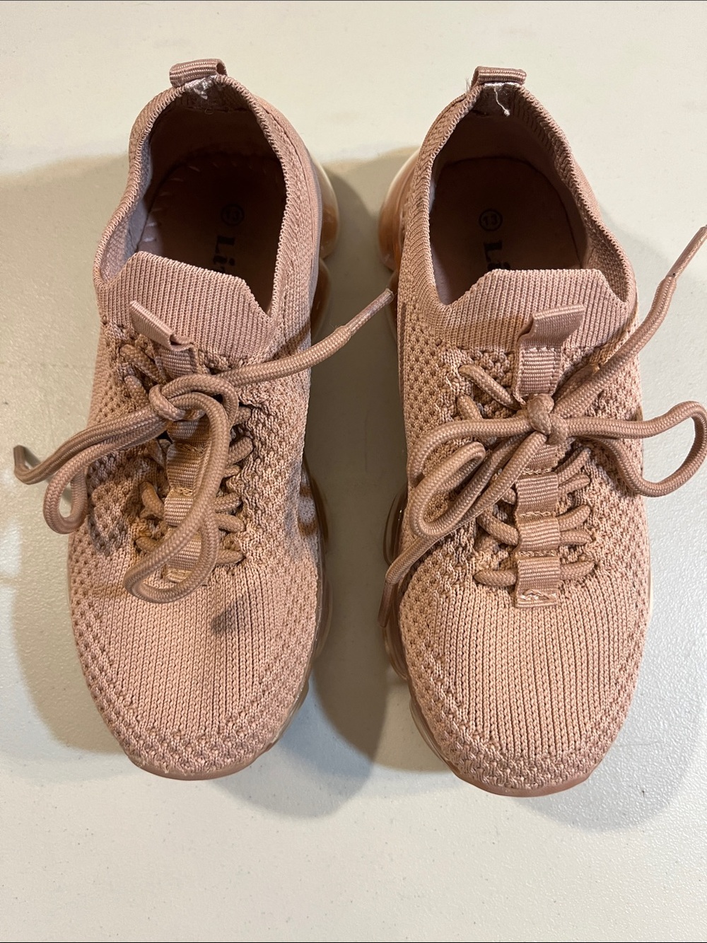 Link Kids Knit Athletic Sneakers in Blush Pink